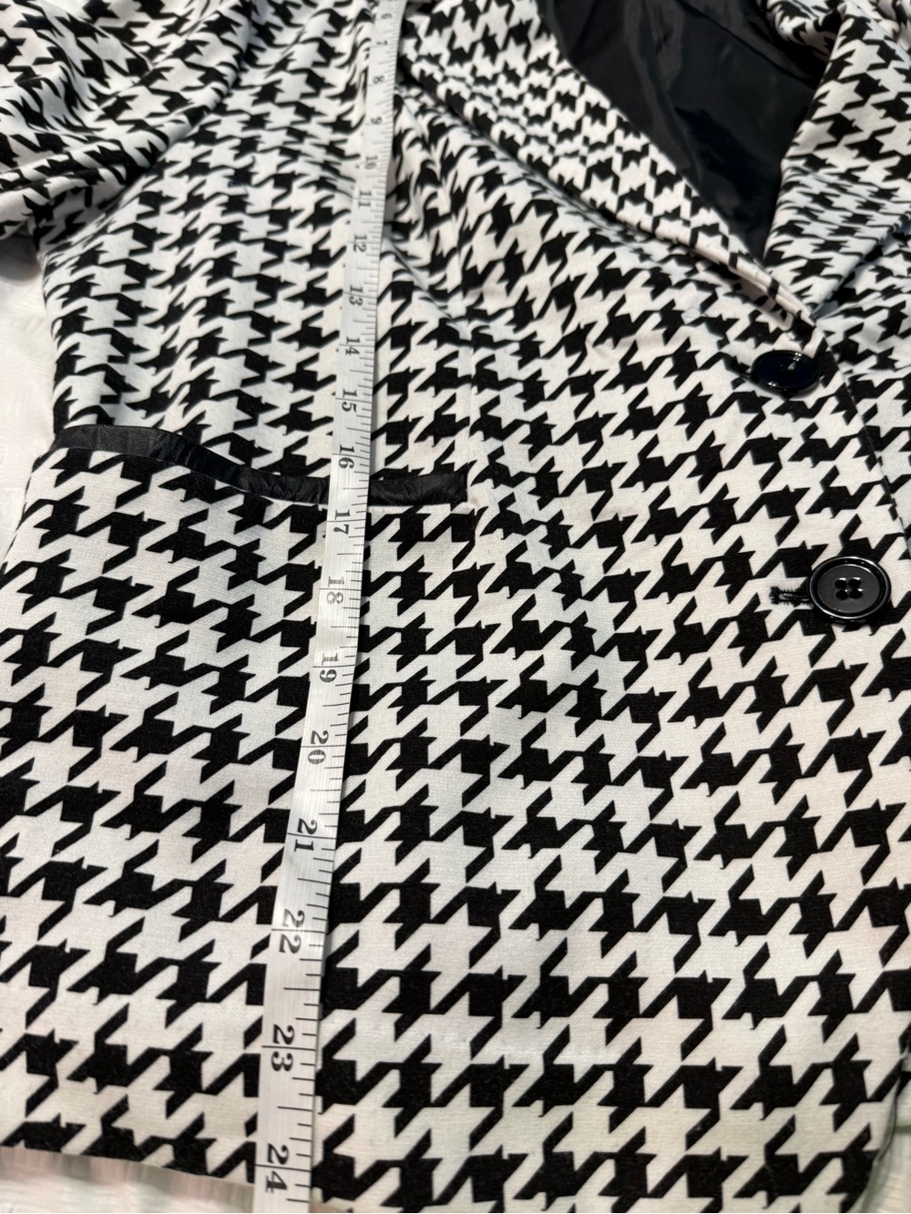 Vintage Cato Houndstooth Black & White Women's Blazer Jacket XL - Picture 9 of 9